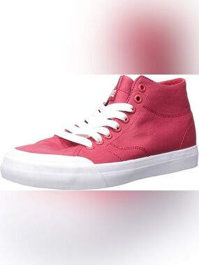 DC shoes for woman in size 6.5 in red with lace closed: HIGH TOP SHOES